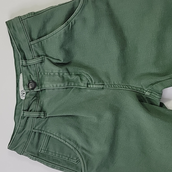 Zara Green Denim Cropped Jeans SZ XS - Picture 7 of 13